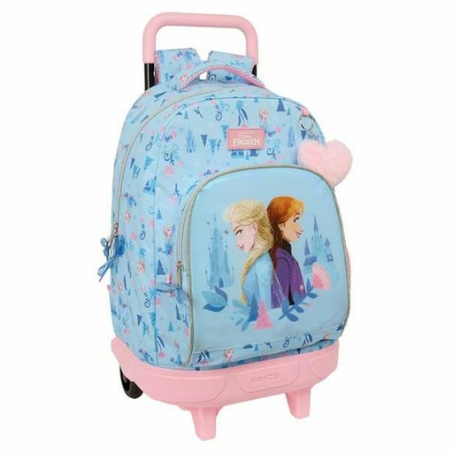 School Rucksack with Wheels Frozen Ice magic Blue 33 x 45 x 22 cm