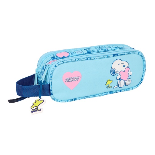 Double Carry-all Snoopy Love Light Blue 21 x 8 x 6 cm