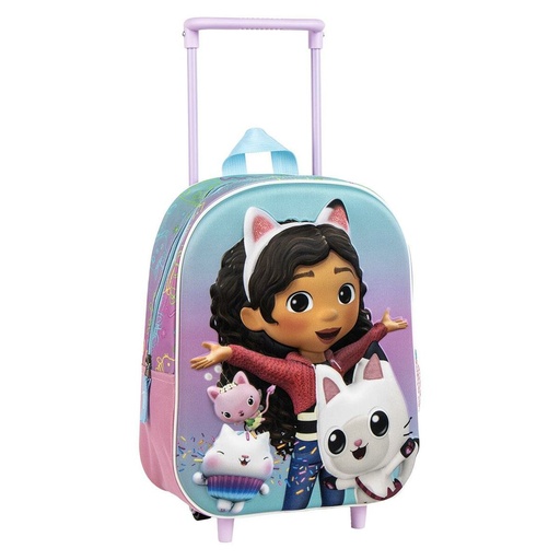 3D School Bag with Wheels Gabby's Dollhouse Pink