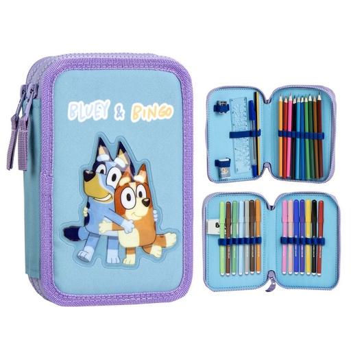 School Case with Accessories Bluey Light Blue 41 x 58 x 3 cm
