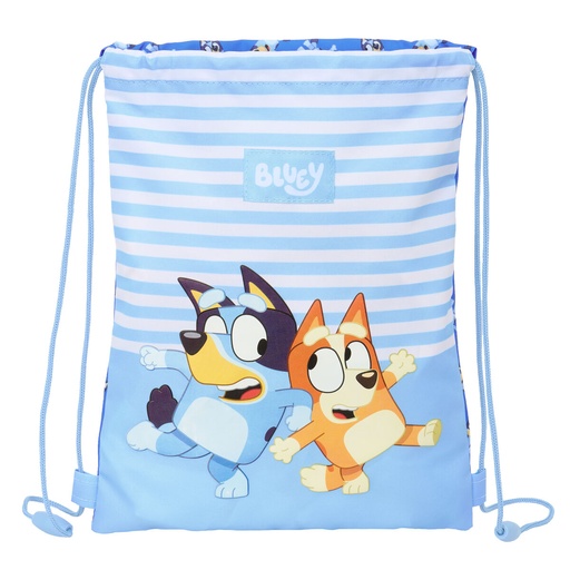 Bolsa Mochila con Cuerdas Bluey Let's play Azul 26 x 34 x 1 cm