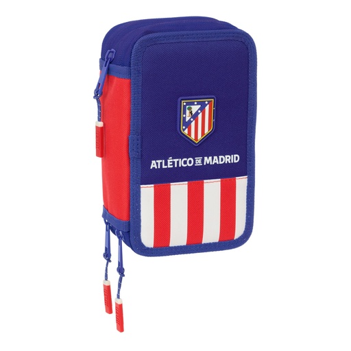 Triple Pencil Case Atlético Madrid Blue White Red 12,5 x 19,5 x 5,5 cm 37 Pieces