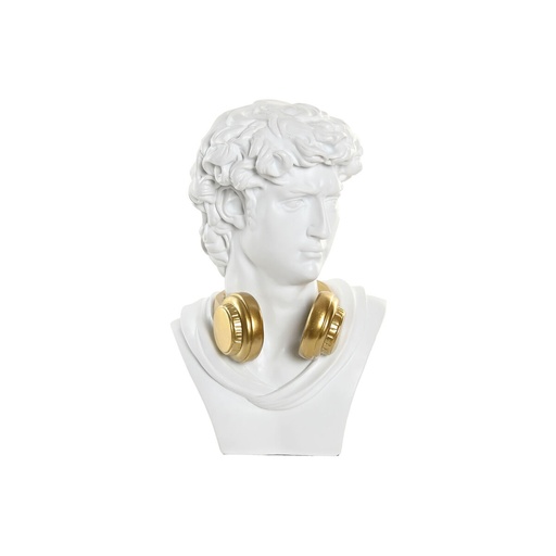 Figura Decorativa Home ESPRIT Blanco Dorado Busto 19,5 x 16 x 30 cm