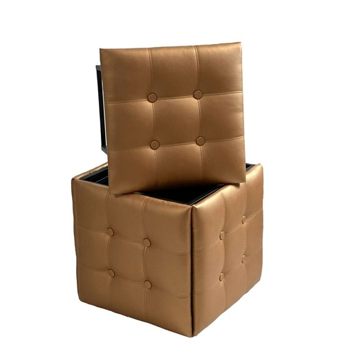 Set of stools GO GIFT Transformer Camel Leather Steel 50 x 50 x 50 cm Pouffe 5-in-1 5 Units