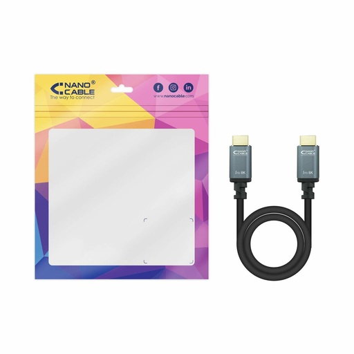 Cable HDMI NANOCABLE 10.15.8001 Negro 1 m 8K Ultra HD
