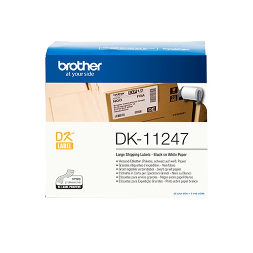 Etiquetas para Impresora Brother DK-11247 Blanco Negro/Blanco Papel
