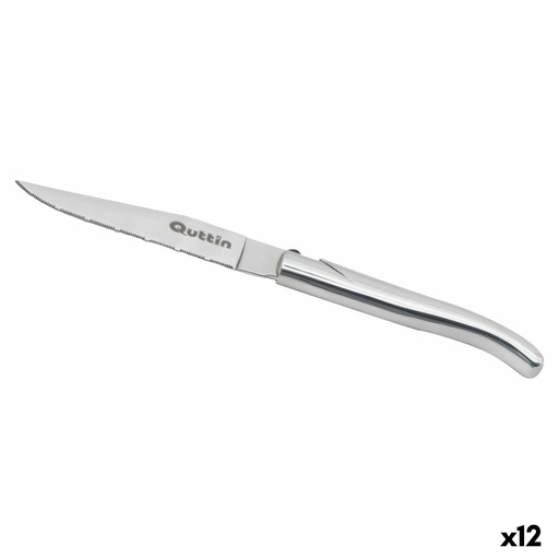 Cuchillo para Carne Quttin Kobe Plateado 10,5 cm (12 Unidades)