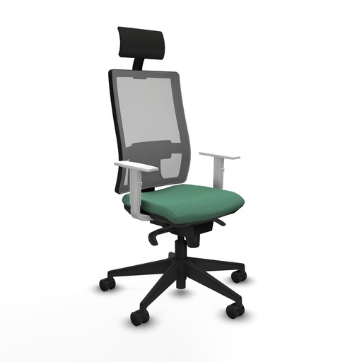Silla de Oficina con Cabecero Piqueras y Crespo 4B066N1 Verde Esmeralda