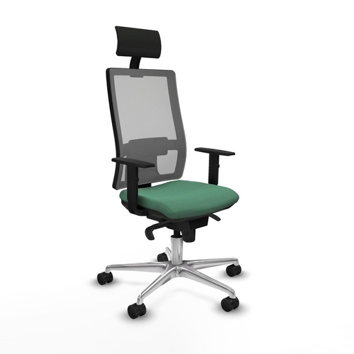 Silla de Oficina con Cabecero Piqueras y Crespo 1D086N1 Verde Esmeralda