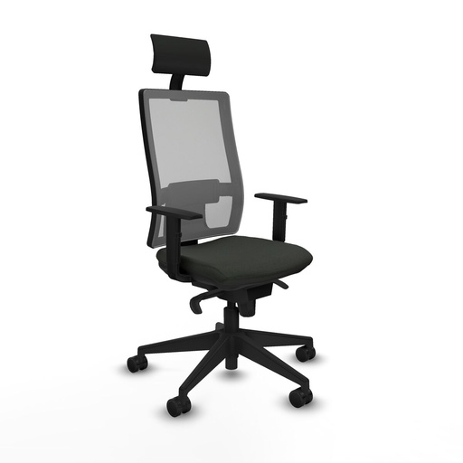 Silla de Oficina con Cabecero Piqueras y Crespo 1D066N1 Negro