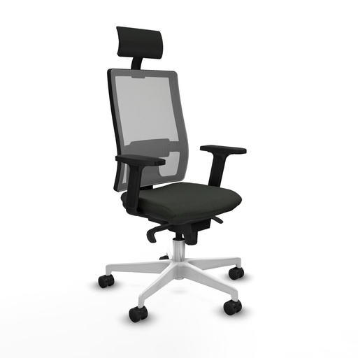 Silla de Oficina con Cabecero Piqueras y Crespo 2D026N1 Negro