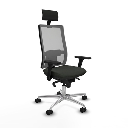 Silla de Oficina con Cabecero Piqueras y Crespo 3D086N1 Negro
