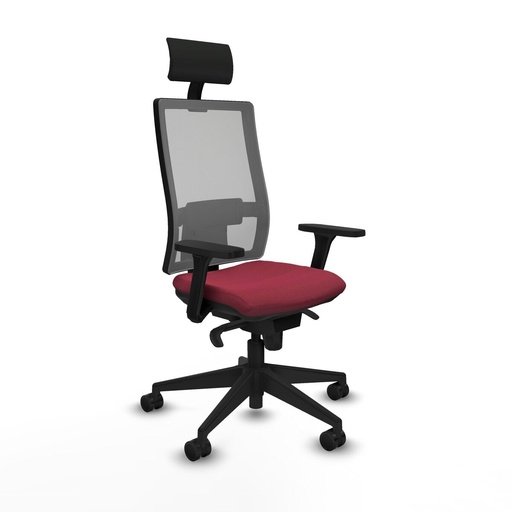 Silla de Oficina con Cabecero Piqueras y Crespo 3D066N1 Granate