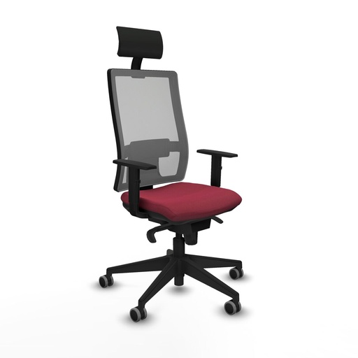 Silla de Oficina con Cabecero Piqueras y Crespo 1D066G1 Granate
