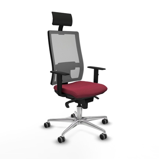 Silla de Oficina con Cabecero Piqueras y Crespo 1D086G1 Granate