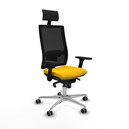 Silla de Oficina con Cabecero Piqueras y Crespo 3D086G1 Amarillo
