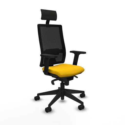 Silla de Oficina con Cabecero Piqueras y Crespo 2D066N1 Amarillo