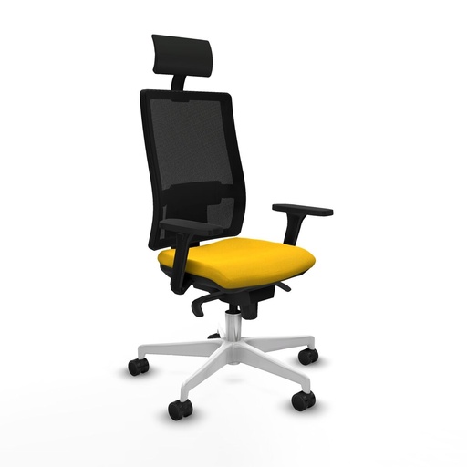 Silla de Oficina con Cabecero Piqueras y Crespo 3D026N1 Amarillo