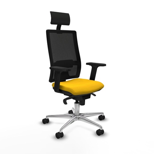 Silla de Oficina con Cabecero Piqueras y Crespo 2D086N1 Amarillo