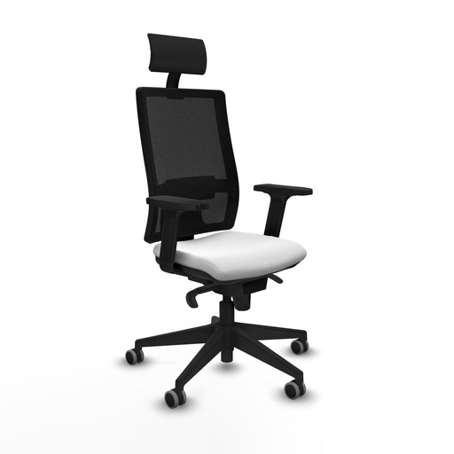 Silla de Oficina con Cabecero Piqueras y Crespo 2D066G1 Blanco