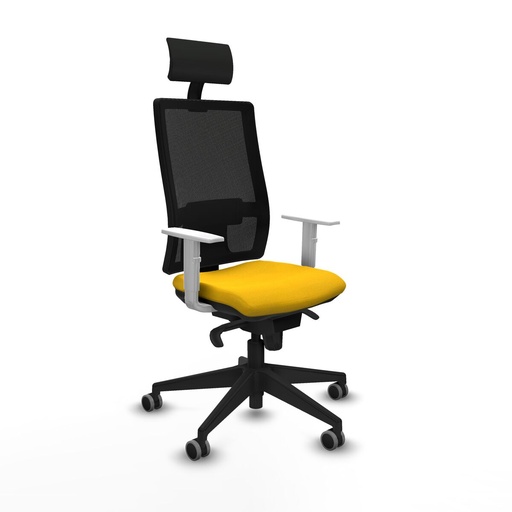 Silla de Oficina con Cabecero Piqueras y Crespo 4B066G1 Amarillo