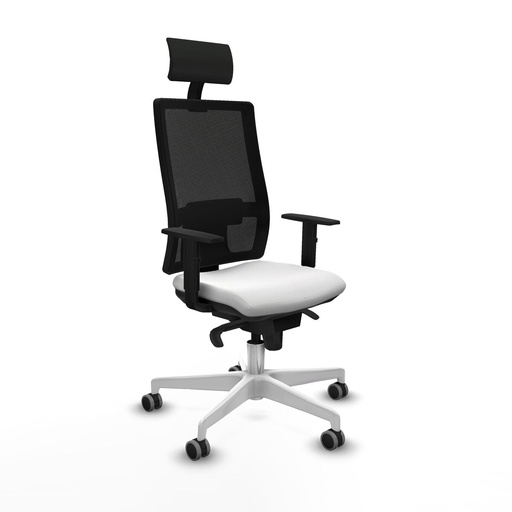 Silla de Oficina con Cabecero Piqueras y Crespo 1D026G1 Blanco