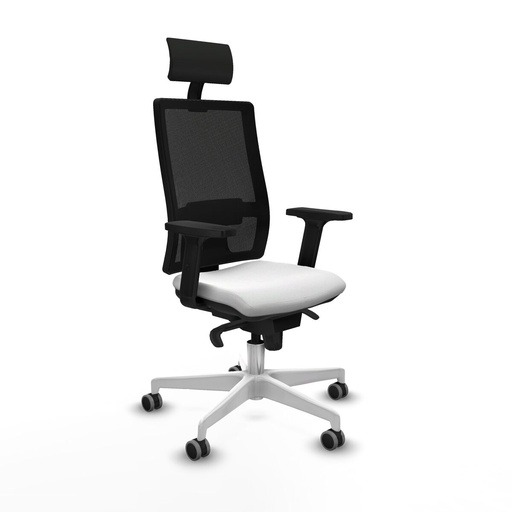 Silla de Oficina con Cabecero Piqueras y Crespo 2D026G1 Blanco