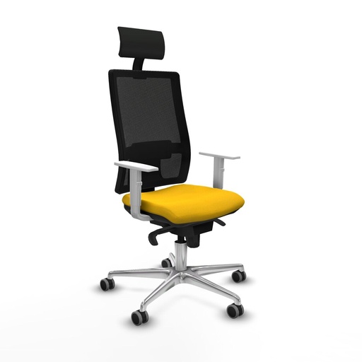 Silla de Oficina con Cabecero Piqueras y Crespo 4B086G1 Amarillo
