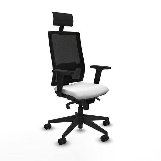Silla de Oficina con Cabecero Piqueras y Crespo 2D066N1 Blanco