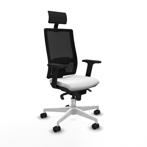 Silla de Oficina con Cabecero Piqueras y Crespo 2D026N1 Blanco