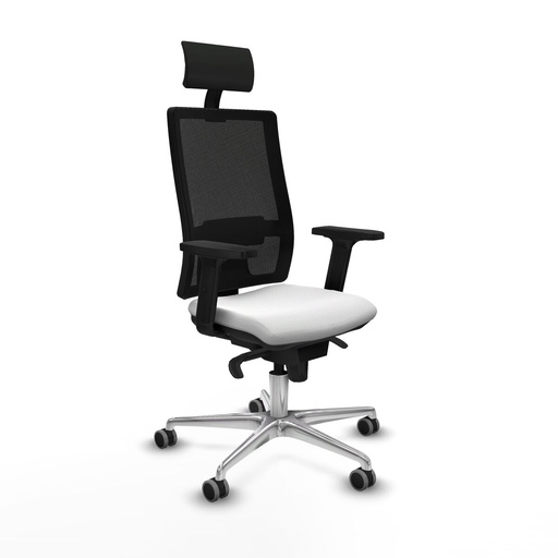Silla de Oficina con Cabecero Piqueras y Crespo 2D086G1 Blanco