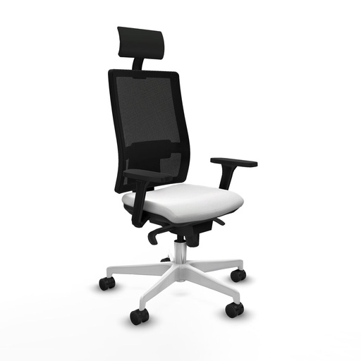 Silla de Oficina con Cabecero Piqueras y Crespo 3D026N1 Blanco