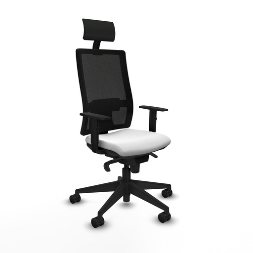 Silla de Oficina con Cabecero Piqueras y Crespo 1D066N1 Blanco