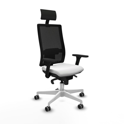 Silla de Oficina con Cabecero Piqueras y Crespo 3D026G1 Blanco