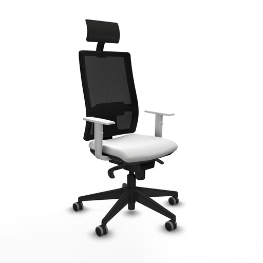 Silla de Oficina con Cabecero Piqueras y Crespo 4B066G1 Blanco