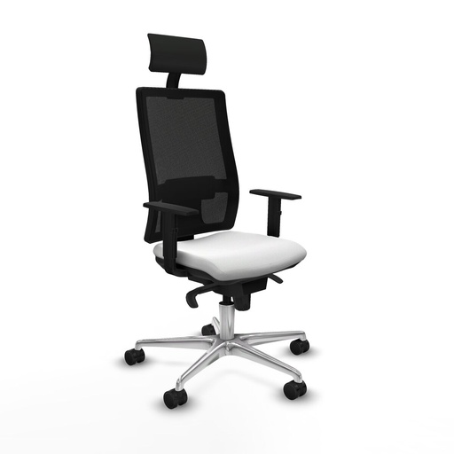 Silla de Oficina con Cabecero Piqueras y Crespo 1D086N1 Blanco