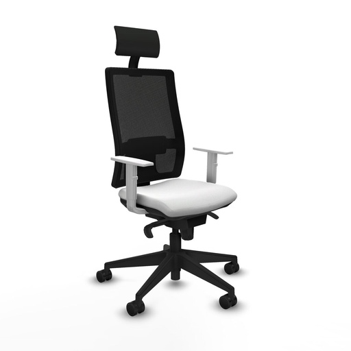 Silla de Oficina con Cabecero Piqueras y Crespo 4B066N1 Blanco