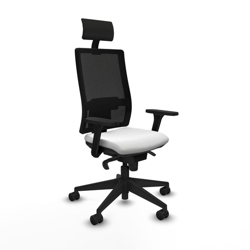 Silla de Oficina con Cabecero Piqueras y Crespo 3D066N1 Blanco