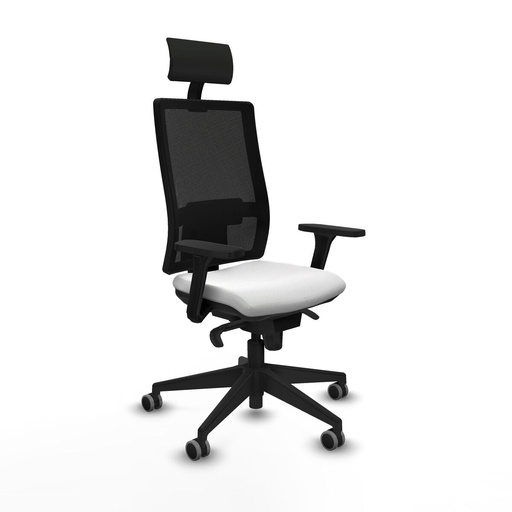 Silla de Oficina con Cabecero Piqueras y Crespo 3D066G1 Blanco