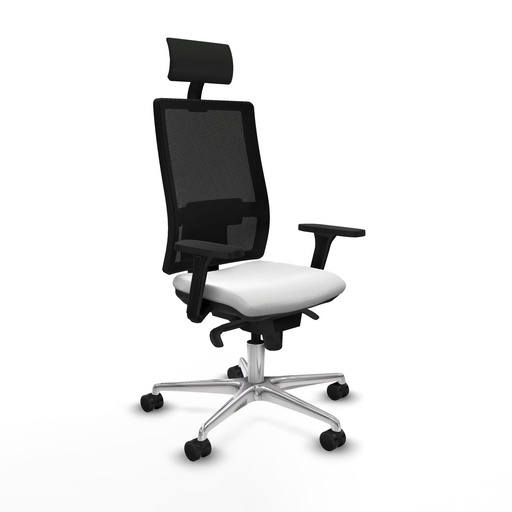 Silla de Oficina con Cabecero Piqueras y Crespo 3D086N1 Blanco