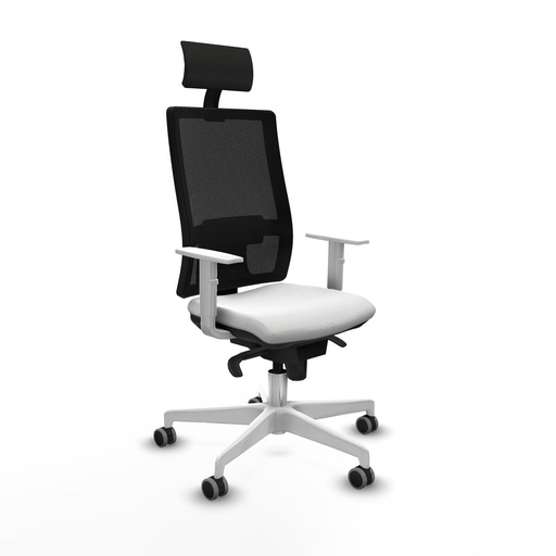 Silla de Oficina con Cabecero Piqueras y Crespo 4B026G1 Blanco