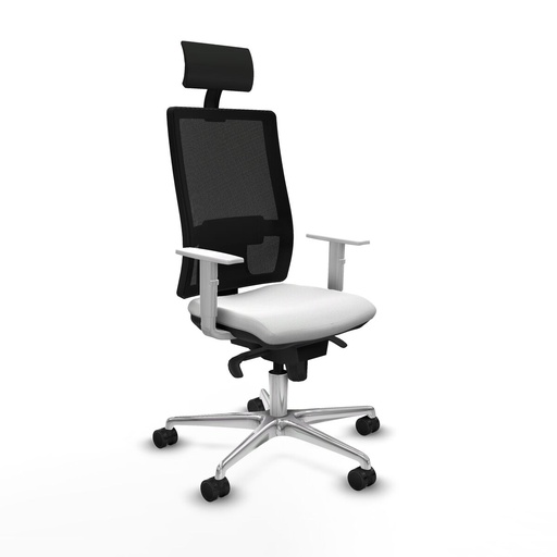 Silla de Oficina con Cabecero Piqueras y Crespo 4B086N1 Blanco