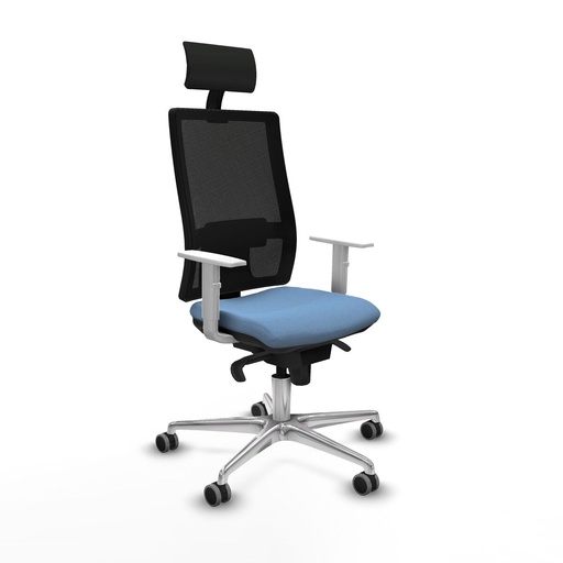 Silla de Oficina con Cabecero Piqueras y Crespo 4B086G1 Azul cielo