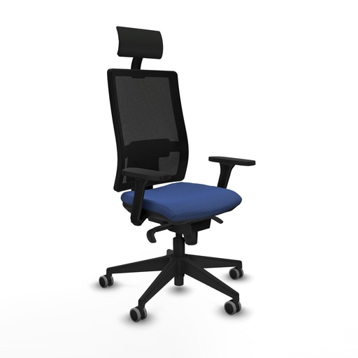 Silla de Oficina con Cabecero Piqueras y Crespo 3D066G1 Azul marino