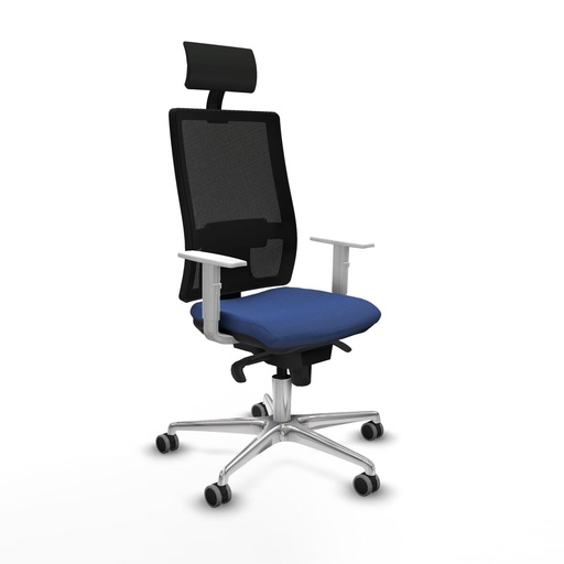 Silla de Oficina con Cabecero Piqueras y Crespo 4B086G1 Azul marino