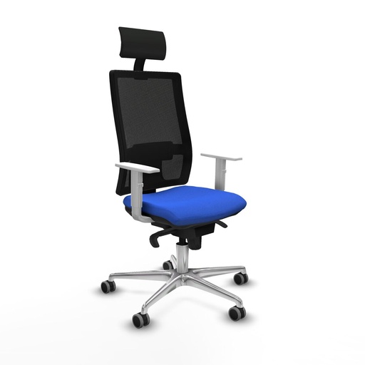 Silla de Oficina con Cabecero Piqueras y Crespo 4B086G1 Azul