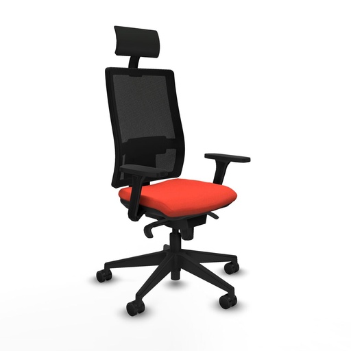 Silla de Oficina con Cabecero Piqueras y Crespo 3D066N1 Naranja Oscuro