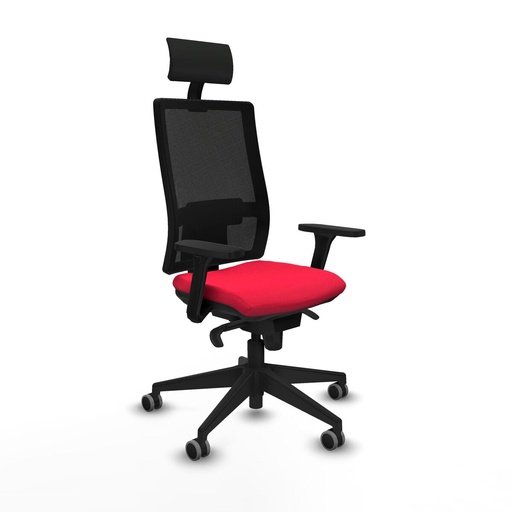 Silla de Oficina con Cabecero Piqueras y Crespo 3D066G1 Rojo