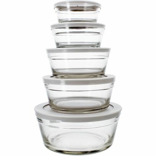 Recipiente Conservador de Alimentos Menastyl Redondo 150 ml 400 ml (5 Unidades)