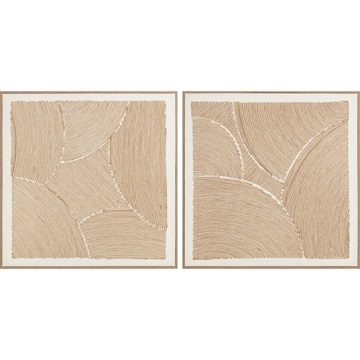 Lienzo Home ESPRIT Algodón Cuerda Poliestireno Lienzo 100 x 3,8 x 100 cm